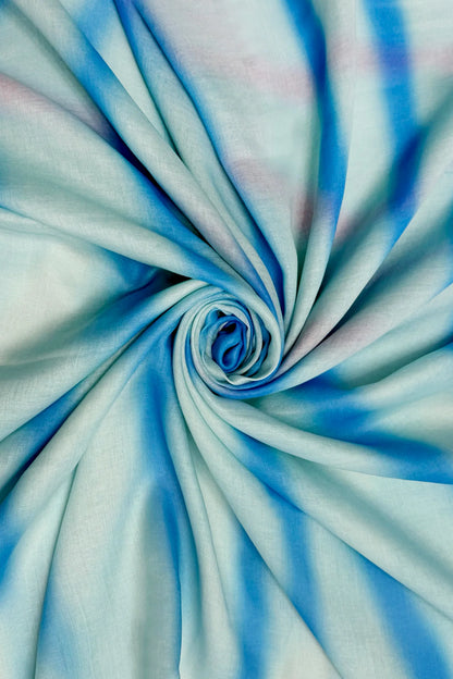 Blue Faded Ombre Stripe Scarf