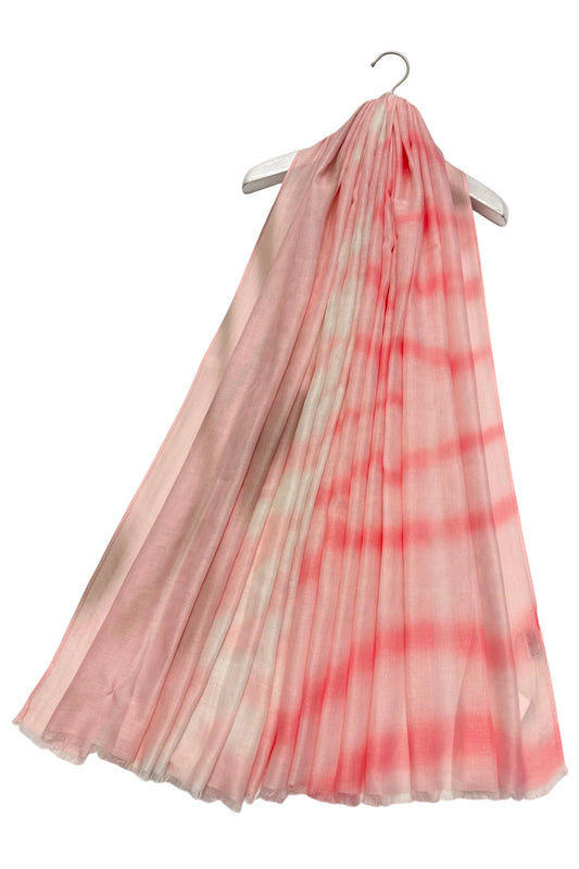 Pink Faded Ombre Stripe Scarf