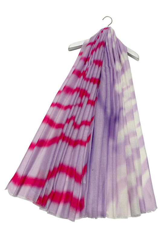 Lilac Faded Ombre Stripe Scarf
