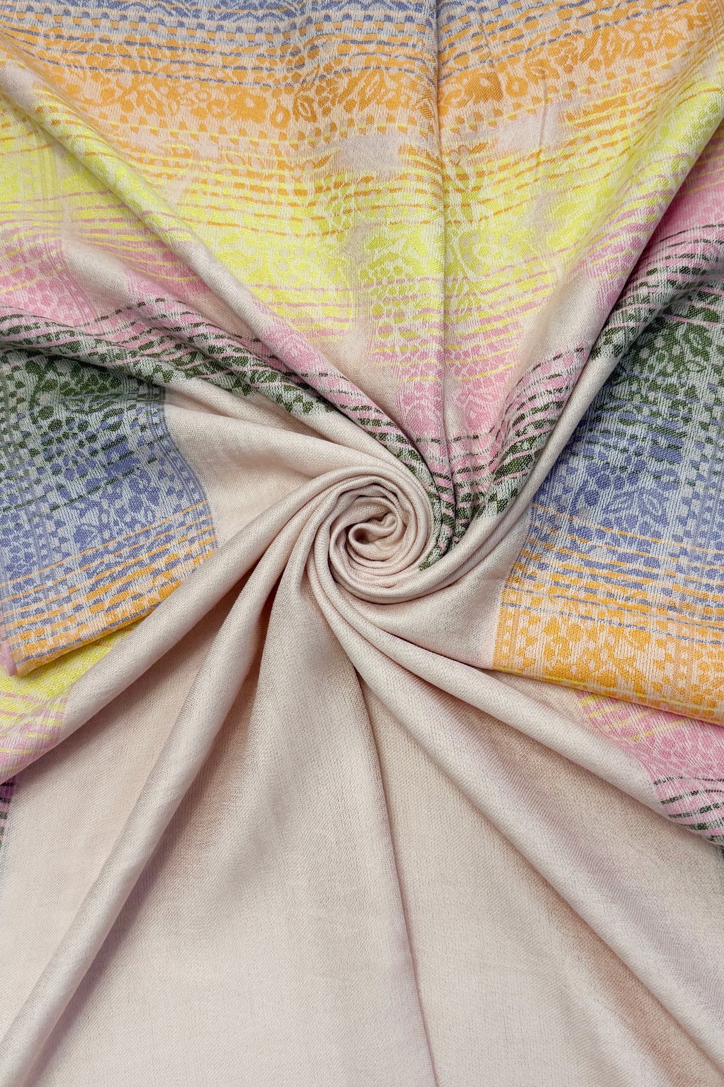 Paisley Cotton Frayed Scarf in Pink