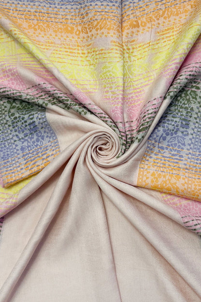 Paisley Cotton Frayed Scarf in Pink
