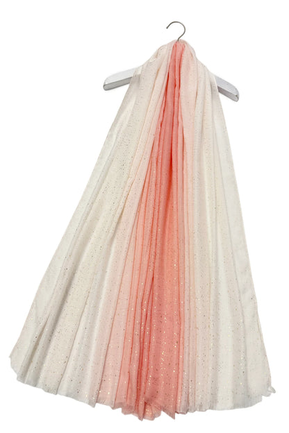 Pink Ombre and Foiled Speckle Scarf