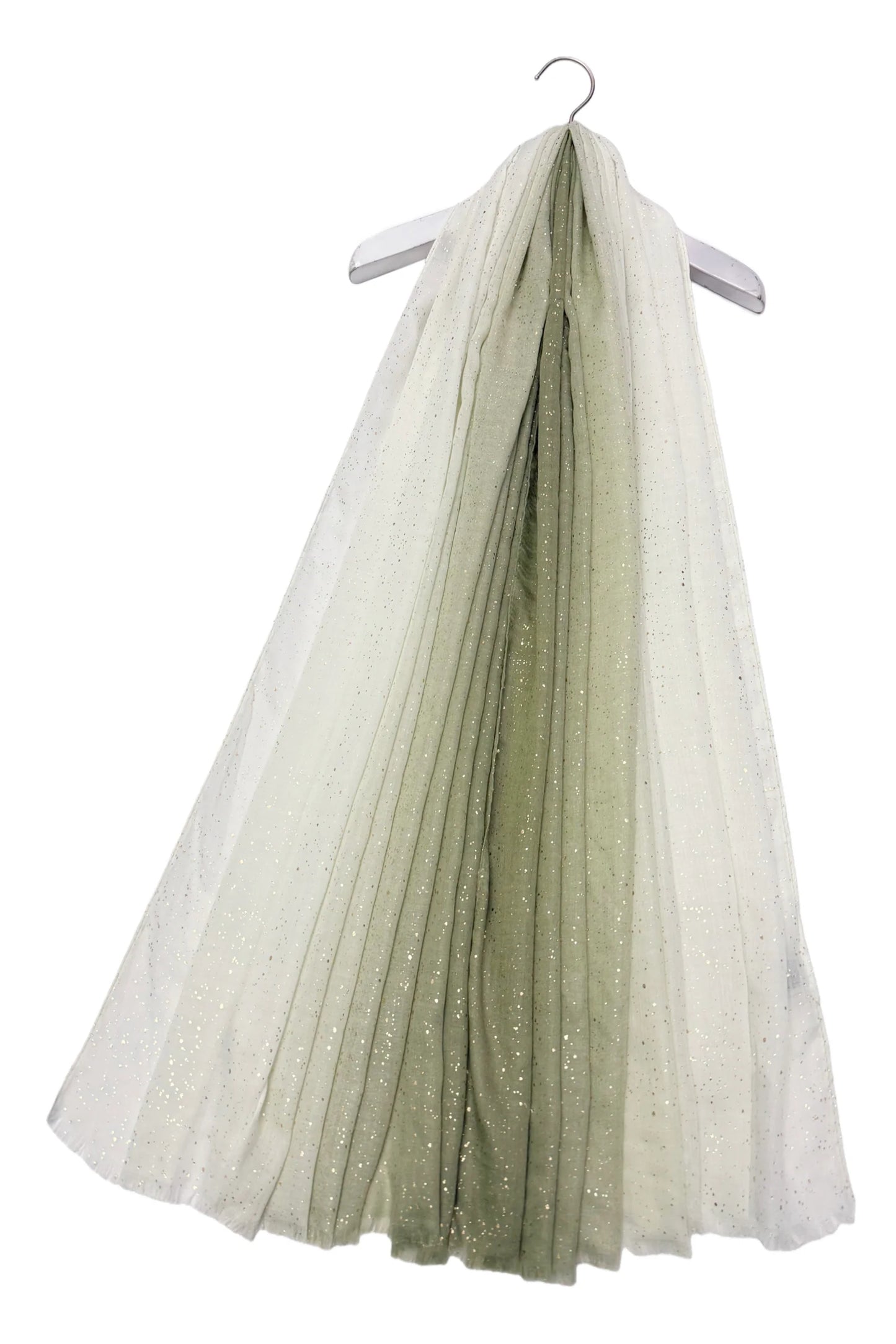 Green Ombre and Foiled Speckle Scarf