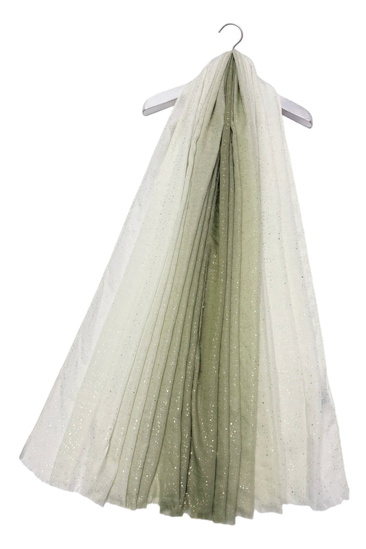 Green Ombre and Foiled Speckle Scarf