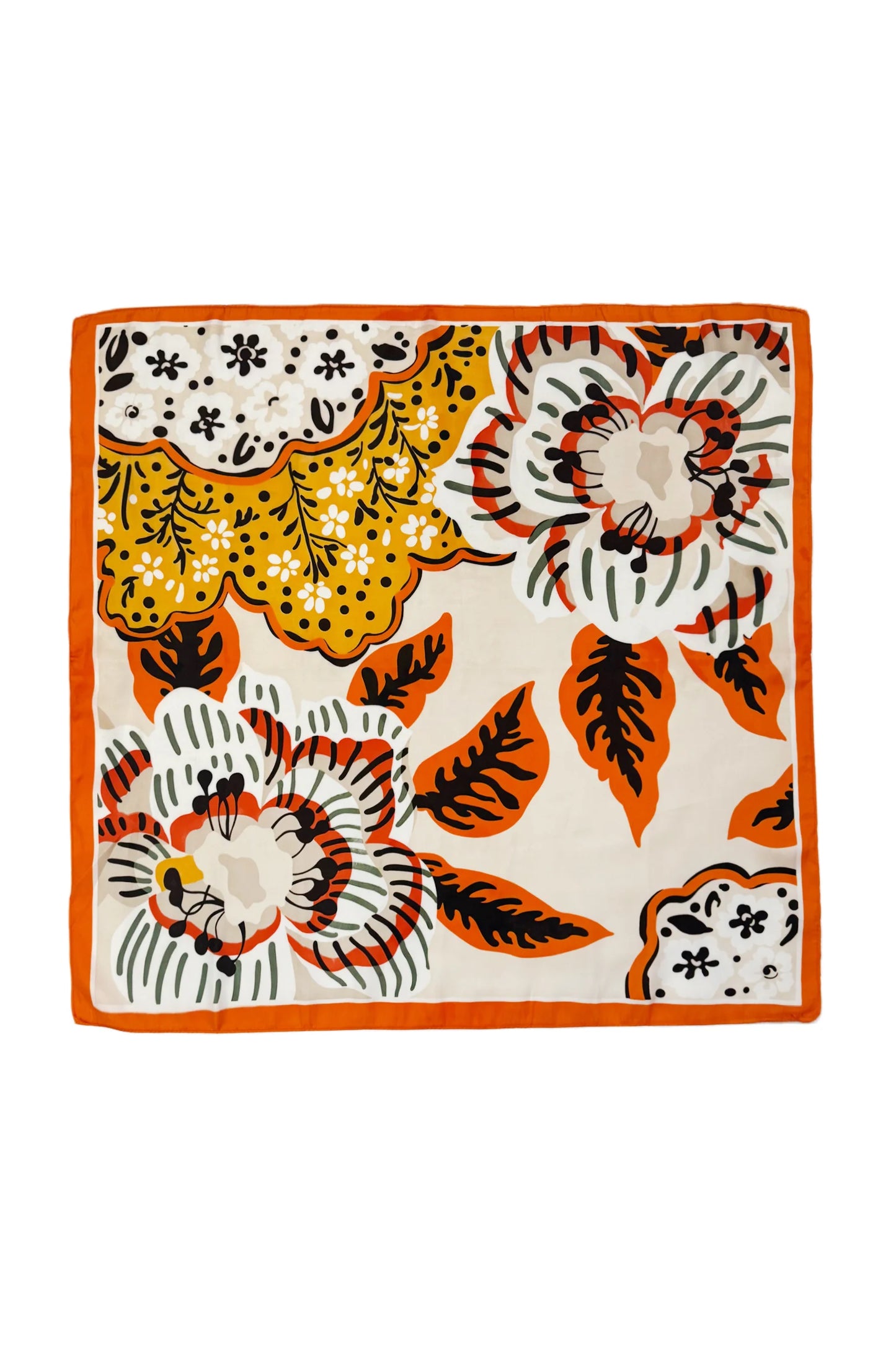Orange Cherry Blossom Square Scarf