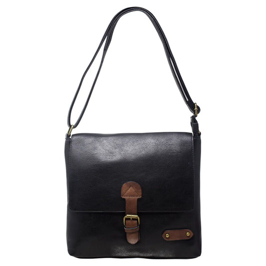 Unisex Flap Crossbody Bag 9009 Black