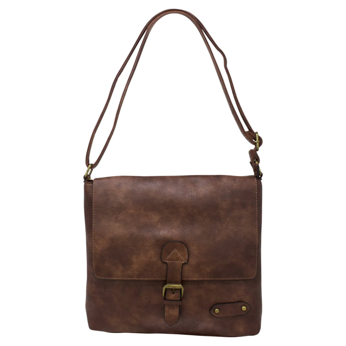 Unisex Flap Crossbody Bag 9009 Brown