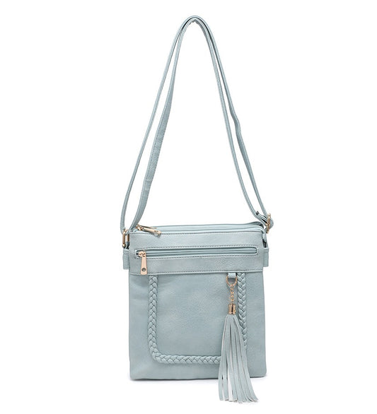Ladies Small Tassel Detail Handbag in Blue
