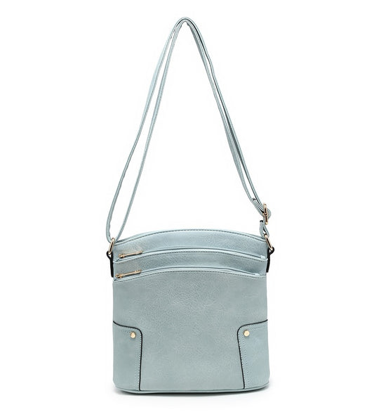 Ladies Small 3-Compartment Handbag in Blue