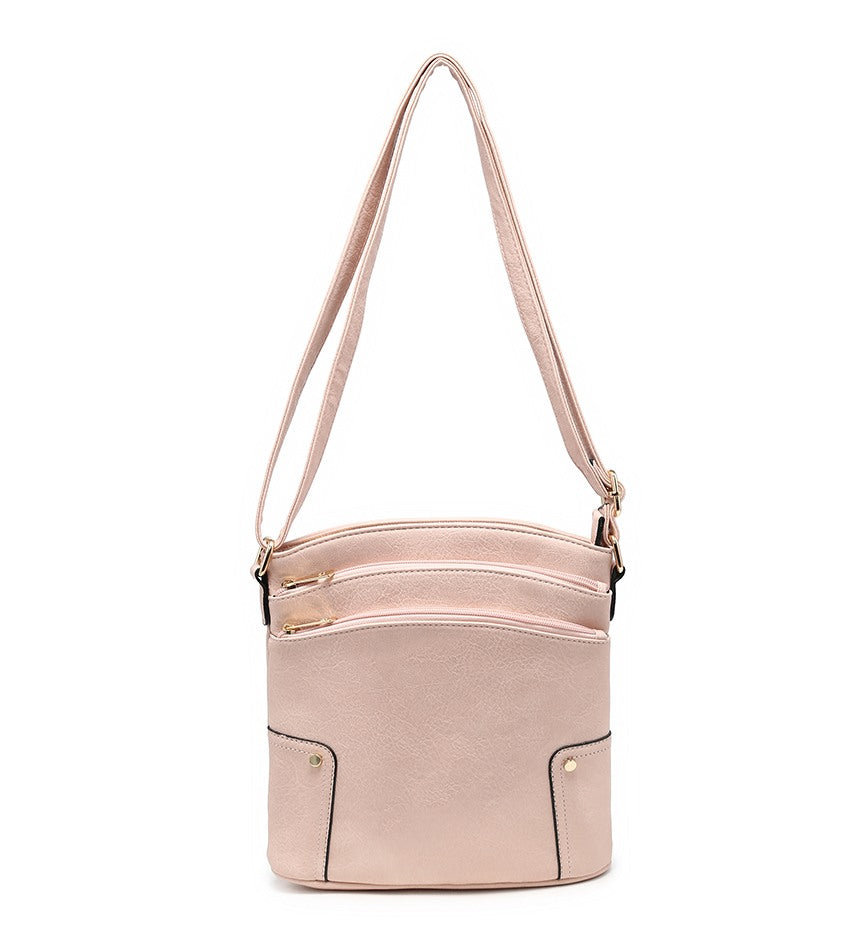 Ladies Small 3-Compartment Handbag in Pink