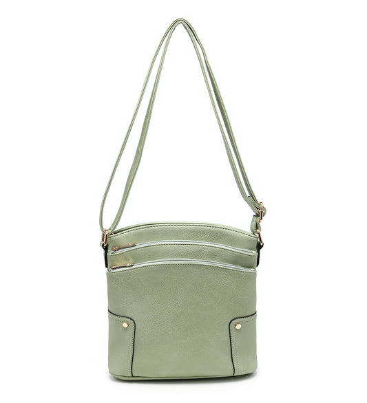 Ladies Small 3-Compartment Handbag in Green