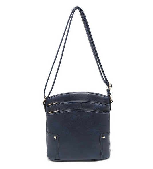 Ladies Small 3-Compartment Handbag in Navy