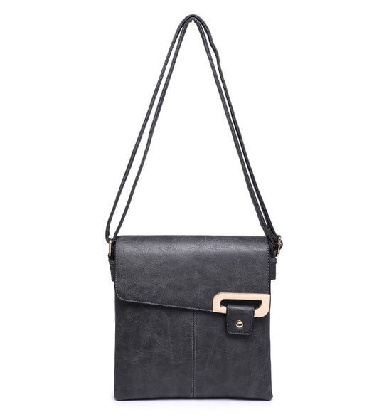 Ladies Crossbody Bag with Folding Flap