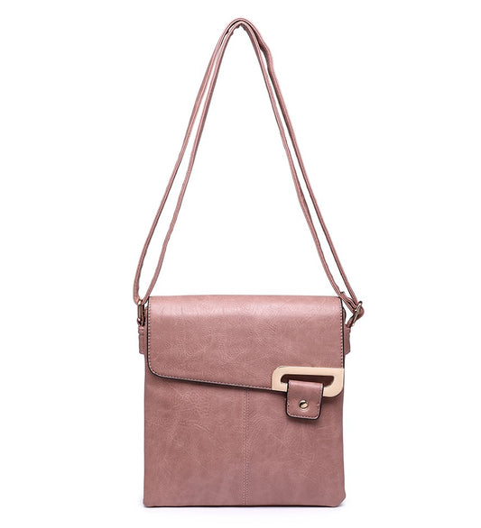 Pink Ladies Crossbody Bag with Folding Flap