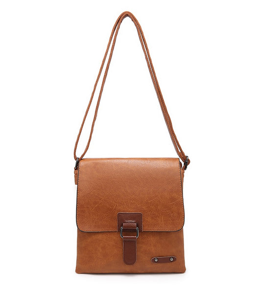 Ladies Brown Crossbody Bag with Brown Leather Detailing
