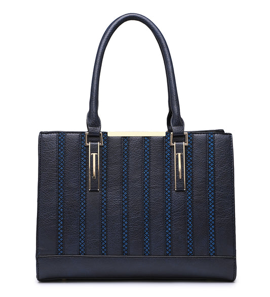 Blue Handbag With Gold Detailing a38082