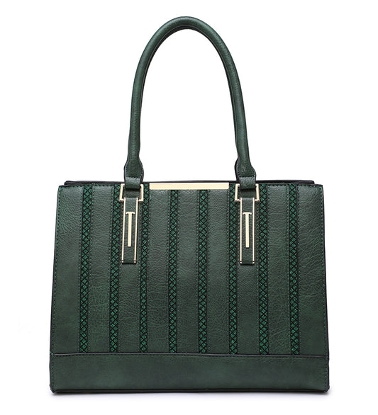 Green Handbag With Gold Detailing a38082