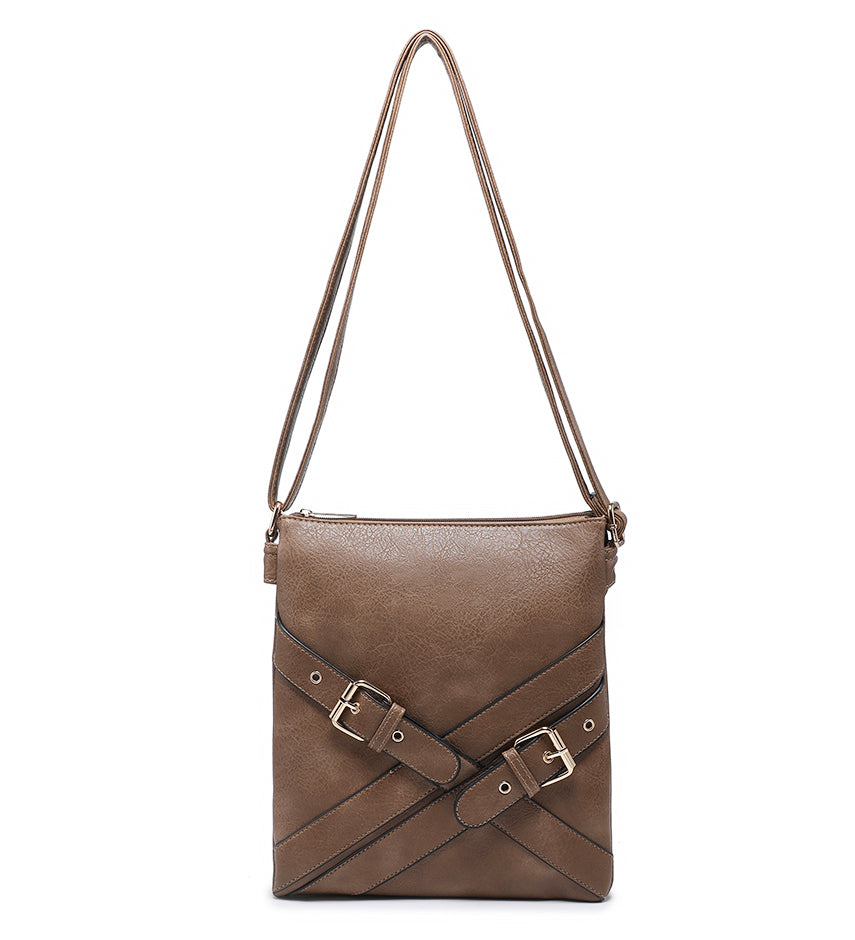 Soil Ladies Crossbody Bag With Cross Buckle Detail