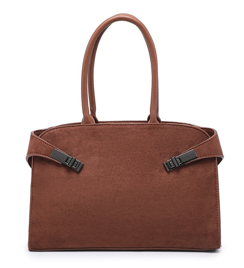 Brown Suede Ladies Handbag