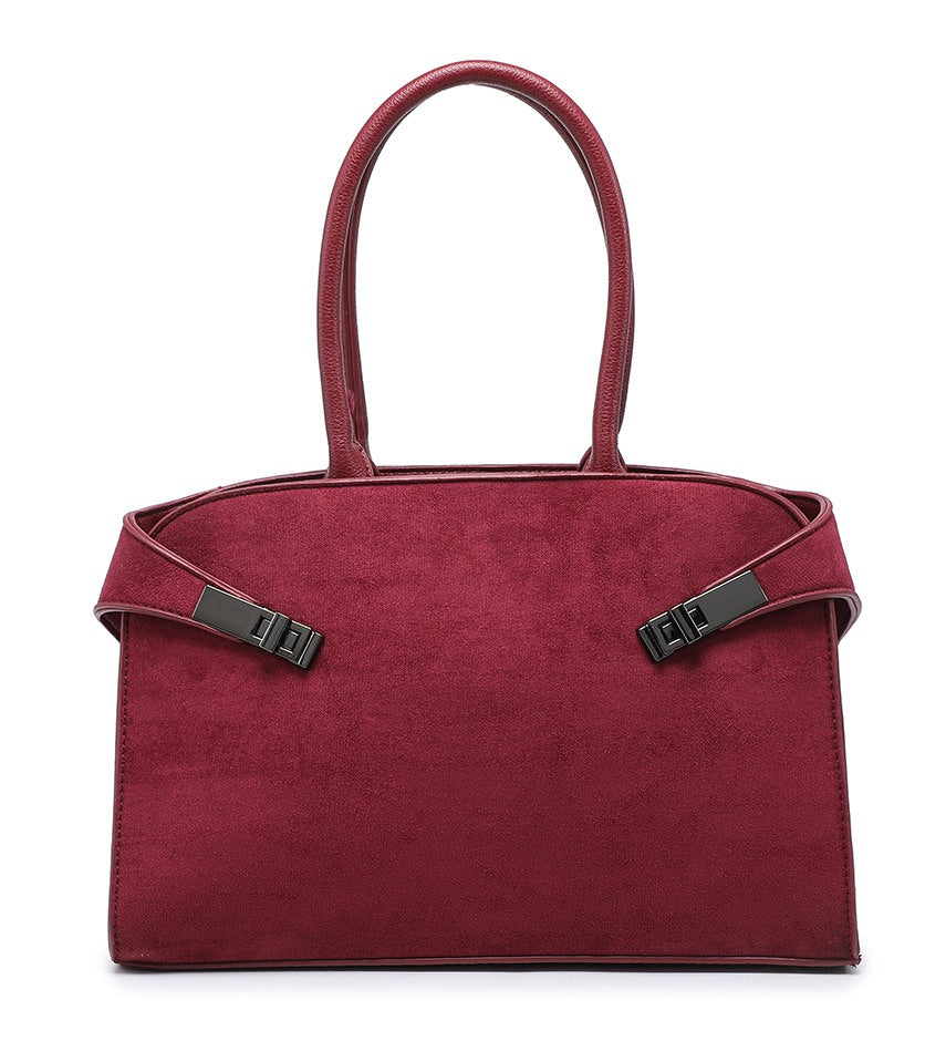 Mauve Suede Ladies Handbag
