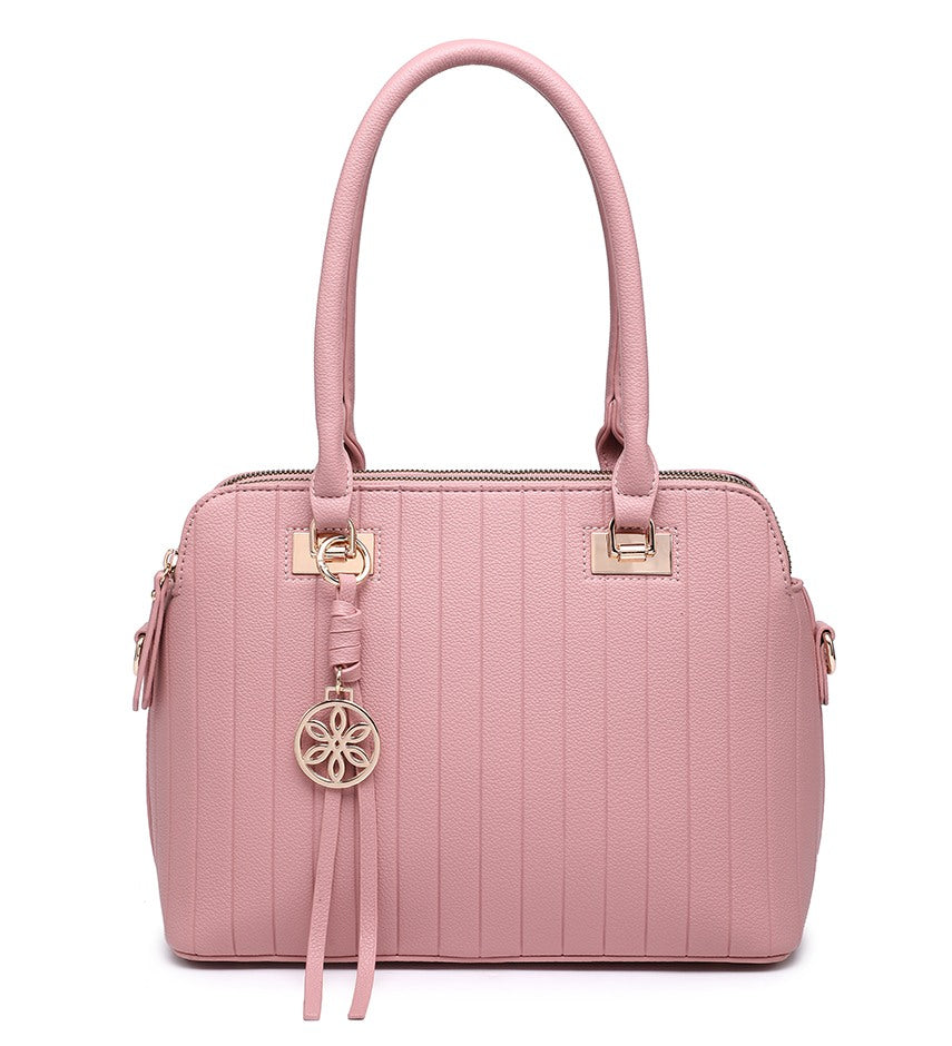 Pink Moda Handbag with Gold Detailing