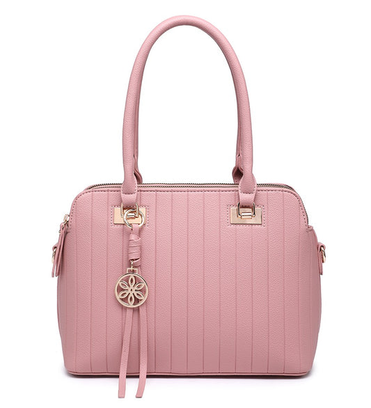 Pink Moda Handbag with Gold Detailing
