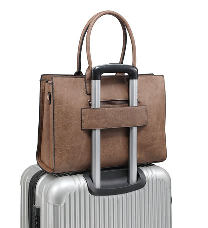 Red Ladies Handbag with Suitcase Strap