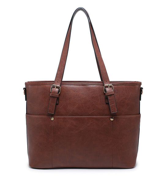 Brown Ladies Large Laptop Suitable Tote Bag