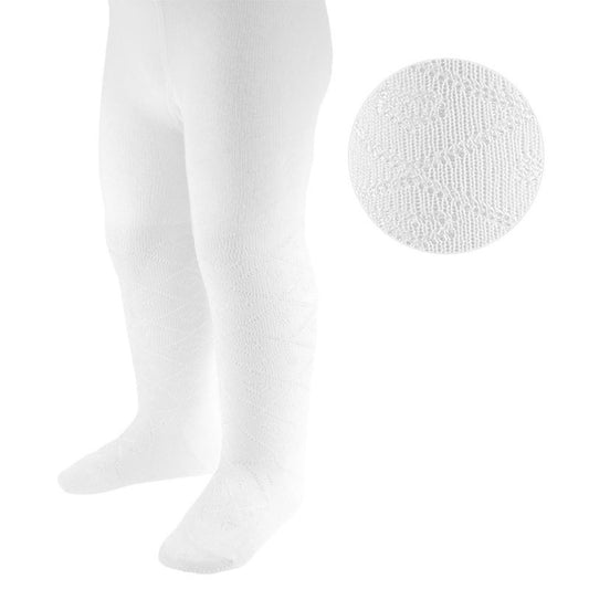 White Baby Tights with Shinny Pattern on Legs