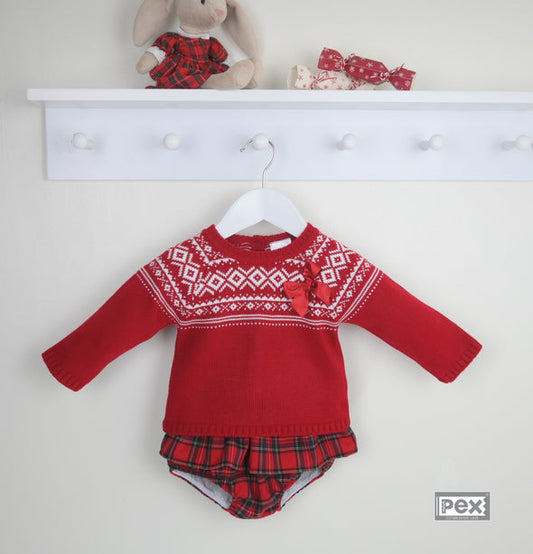 Noelle Christmas Tartan Outfit with Bow