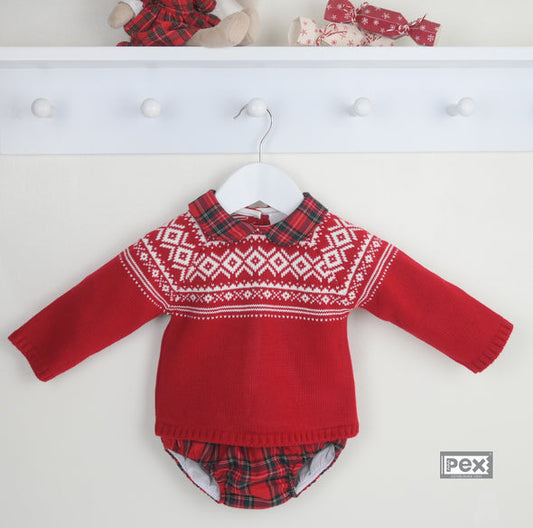 Noel Christmas Tartan Outfit with Collar