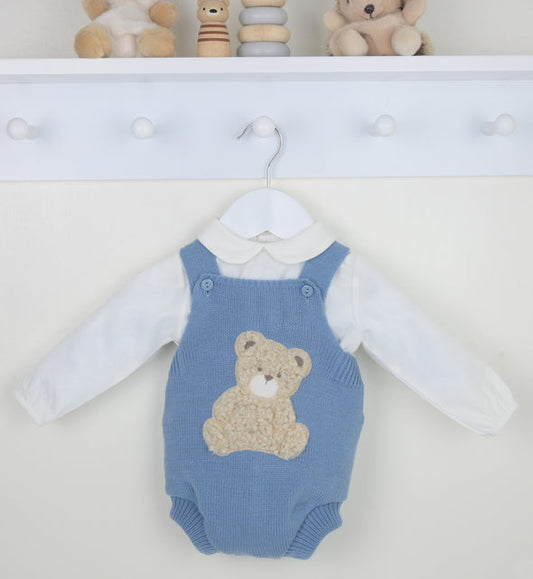 Blue Bear Romper Outfit