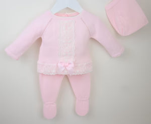 Pink Two Piece Knitted Baby Outfit