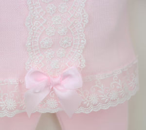 Pink Two Piece Knitted Baby Outfit