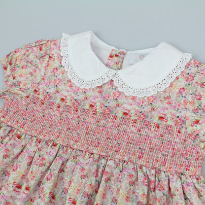 Baby Girls Lined Dress With Embroidery Detail (K34220)