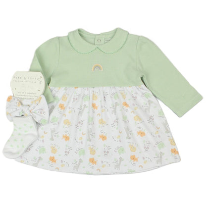 Baby Sage Dress Headband & Socks Outfit