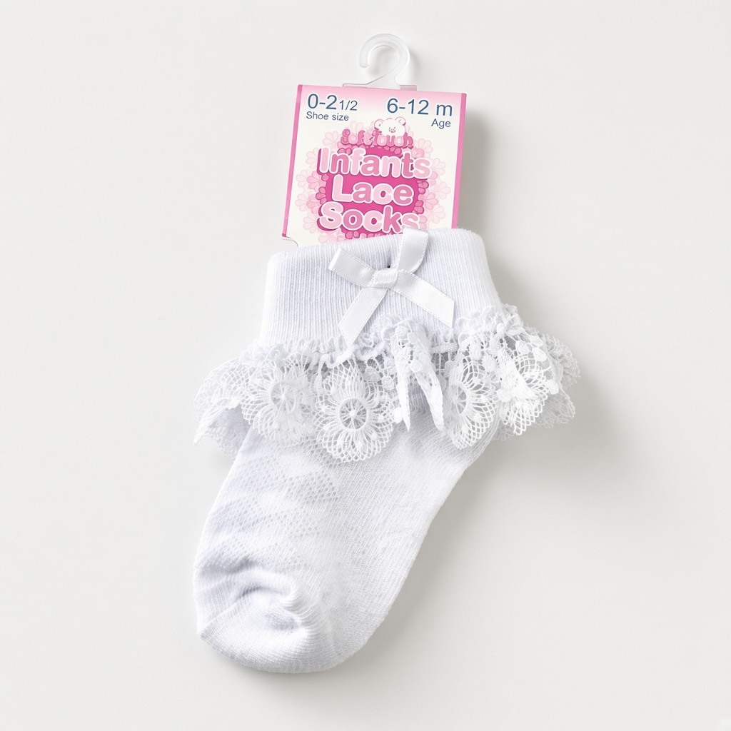 Girls Ankle Lace Sock with Circle Detail