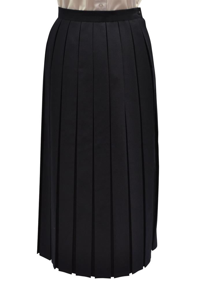 Long navy pleated skirt