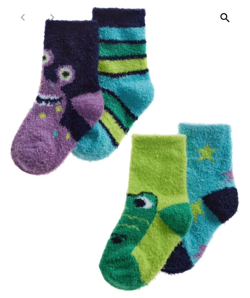 Baby Boys 2 Pack Snuggle Design Cosy Socks (Designs May Vary )