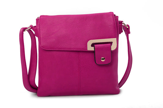 Purple Side Clasp Cross Over Body Bag 9729