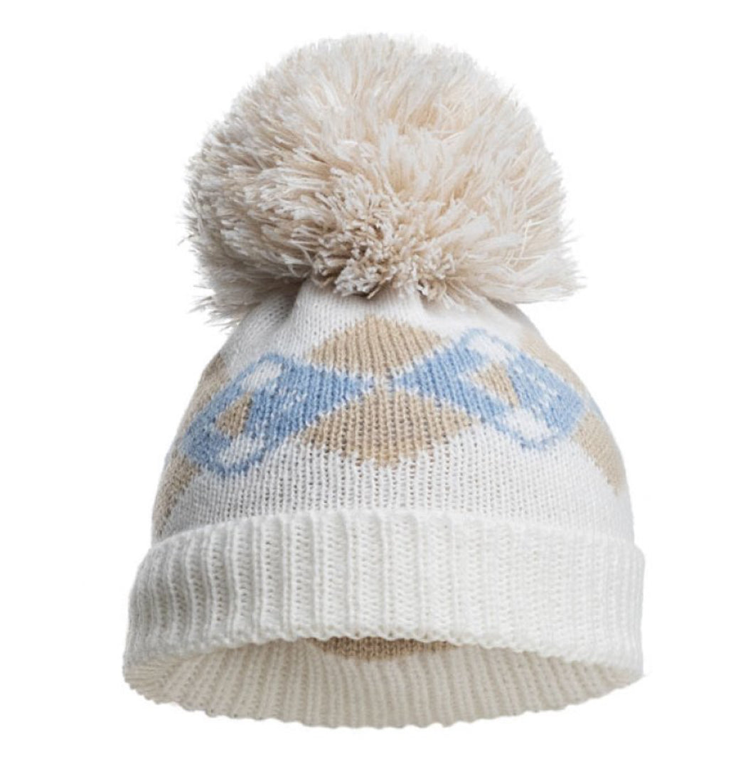 Blue Argyle Hat with Pom Pom