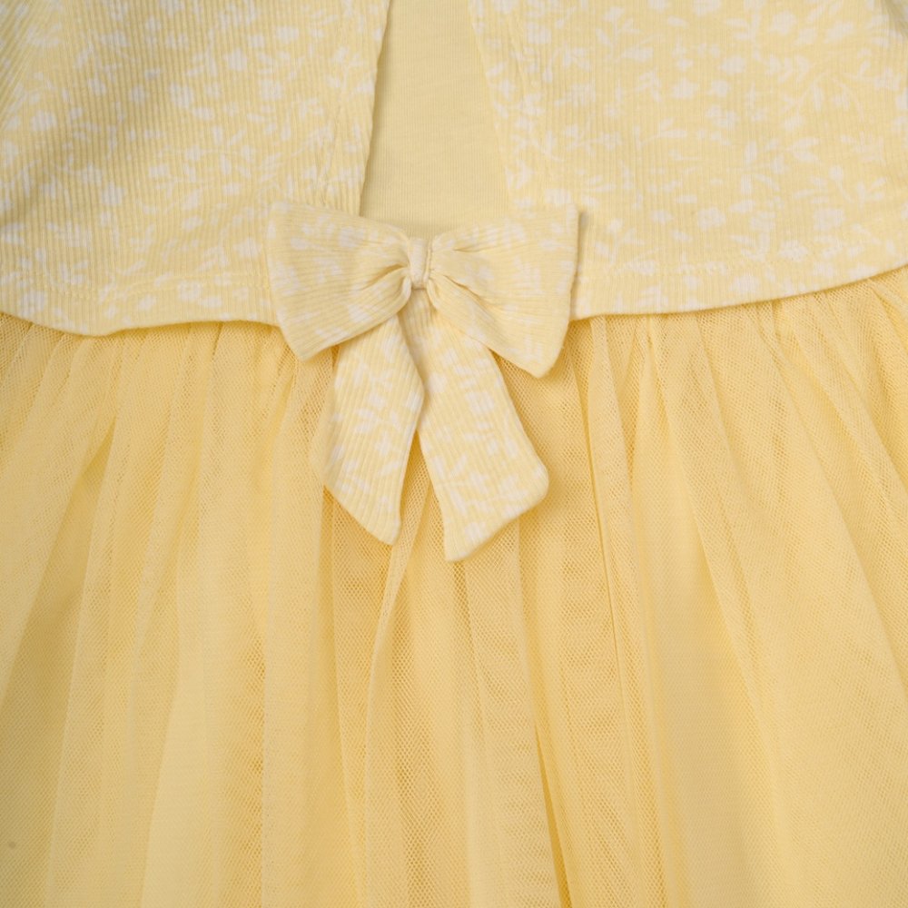 Baby Girls Mock Bolero Mesh Skirt Dress in Yellow
