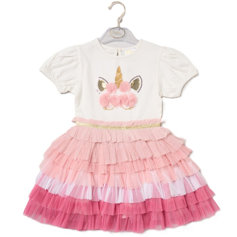Girls Sequin Embroidery Unicorn Tutu Dress