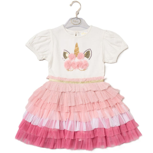 Girls Sequin Embroidery Unicorn Tutu Dress