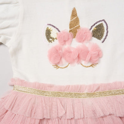 Girls Sequin Embroidery Unicorn Tutu Dress