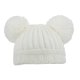 Knitted Hat With Pom Pom's in Cream