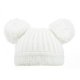 Knitted Hat With Pom Pom's in White