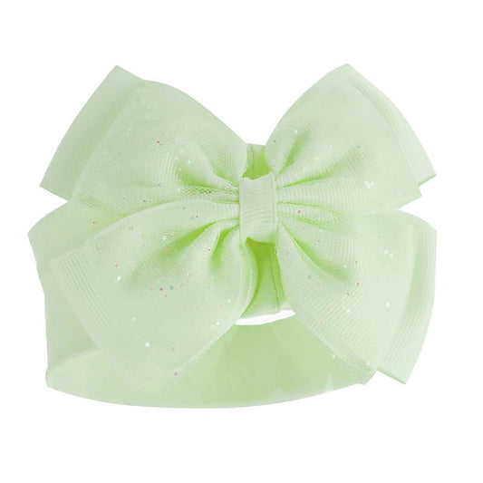 Mint hairband with glitter bow