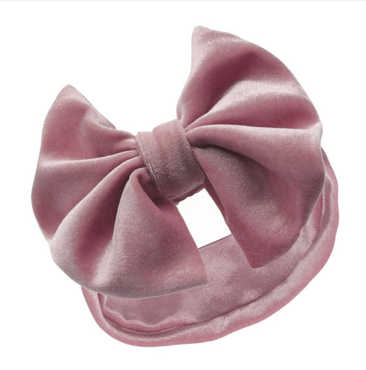 Rose Velour Headband with Bow