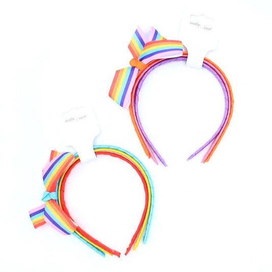 3 pack Rainbow Aliceband with Bow
